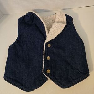 Vintage Wee Willie Kids Size 2T Denim Vest with Sherpa-Like Lining